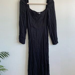 Reformation Black Long Sleeve Dress